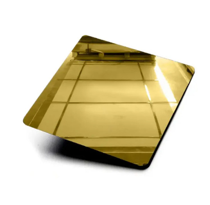 AISl 201 J2 Ti-Gold 8K Mirror Cold Rolled Stainless Steel Sheet For Manufacturing Chemical Equipment रासायनिक उपकरण बनाने के लिए स्टेनलेस स्टील की शीट